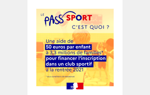 PASSEPORT SPORTIF - REDUCTION DE 50€ RENTREE 2021